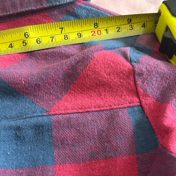 7 For All Mankind Red and Blue Plaid Long-Sleeve Blouse - Picture 7 of 10